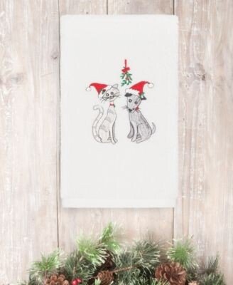 Linum Home Christmas Cute Couple 100 Turkish Cotton Hand Towels