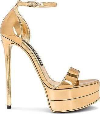 Keira Platform Sandal in Metallic Gold