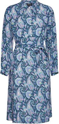 All-Over Printed Long-Sleeved Dress