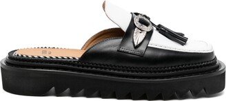 Tassel-Detail Leather Mules