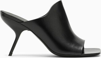 Black leather mule