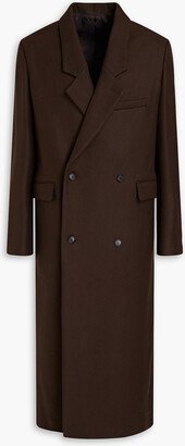 Double-breasted wool-blend twill overcoat