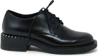 Black Leather Freak Derby Shoes