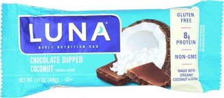 Clif Bar Luna Bar - Organic Chocolate Dipped Coconut - Case of 15 - 1.69 oz