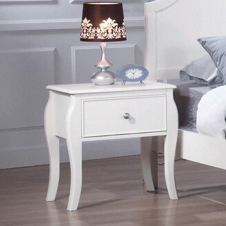 Furniture Dominique White 1-drawer Wooden Nightstand