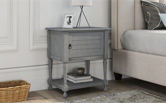 TiramisuBest 21.2''L Storage Nightstand,Grey