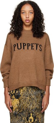 Puppets and Puppets SSENSE Exclusive Brown Puppy Crewneck