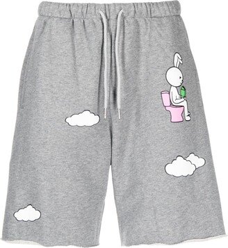 Bunny and clouds jogging shorts