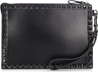 Rockstud leather pouch