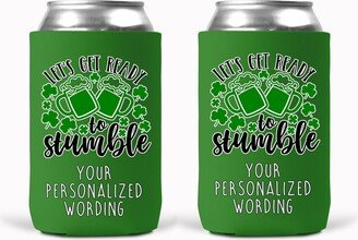 St Patricks Day Can Cozie Cooler, Let's Get Ready To Stumble, Cooler Party Favor, Pattys Personalized Custom