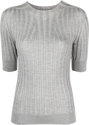 Wide-Ribbed Crew-Neck Jumper