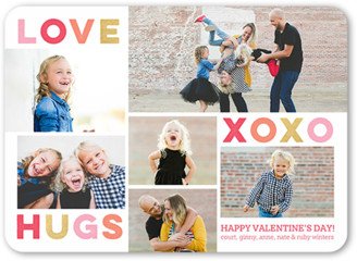 Valentine's Day Cards: Love And Hugs Valentine's Card, Pink, Matte, Signature Smooth Cardstock, Rounded