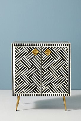 Optical Inlay Entryway Cabinet