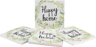 Wreath Happy Home 4-Pc. Coaster Set