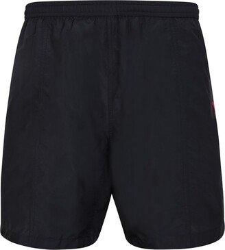 Paris Logo-Embroidered Elasticated Waistband Swim Shorts