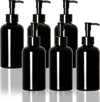 Youngever 6 Pack 8Oz Pump Bottles, Refillable Plastic Bottles With Travel Lock For Dispensing Lotions, Shampoos - Black Ye390.982