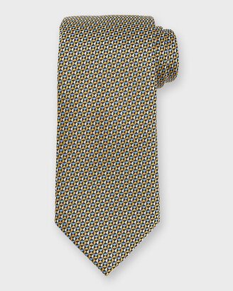 Men's Geometric Jacquard Silk Tie-AG