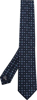Quatrefoil-Pattern Silk Tie