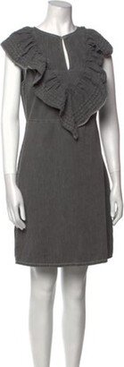 V-Neck Knee-Length Dress-AD