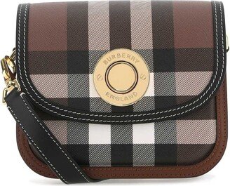 Logo Engraved Checked Crossbody Bag