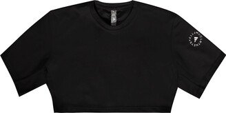 Cropped T-shirt With Logo - Black-AA