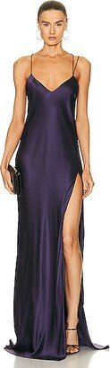 Strappy Bias Gown in Purple