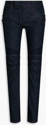 Skinny-fit quilted denim jeans