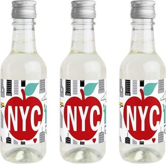 Big Dot Of Happiness Nyc Cityscape - Mini Wine Bottle Stickers - New York City Party Favor Gift 16 Ct