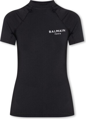 Black Training Top With Logo-AA