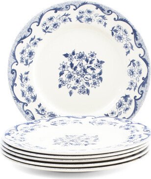 Set Of 6 French Toile Dinner Plates