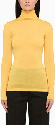 Yellow wool turtleneck jumper