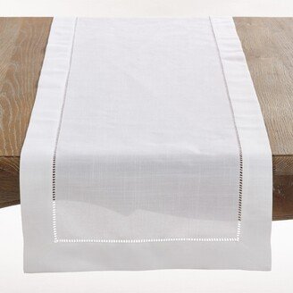 Saro Lifestyle Classic Hemstitch Border Table Runner, 16