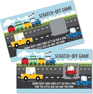 Big Dot of Happiness Cars, Trains, and Airplanes - Transportation Birthday Party Game Scratch Off Cards - 22 Count