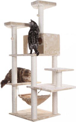 72 Real Wood Cat Tree With Spacious Condo, Scratching Post