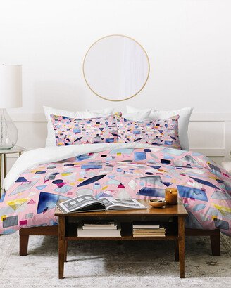 Ninola Design Geometric Gems Pink Duvet Cover Set