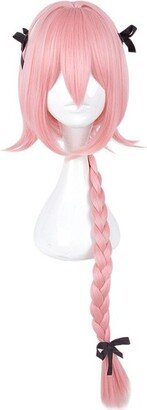 Unique Bargains Wigs Wigs for Women 35 Pink with Wig Cap