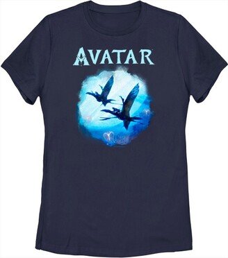 Women's Avatar: The Way of Water Great Leonopteryx Flight Logo T-Shirt - Navy Blue - Small