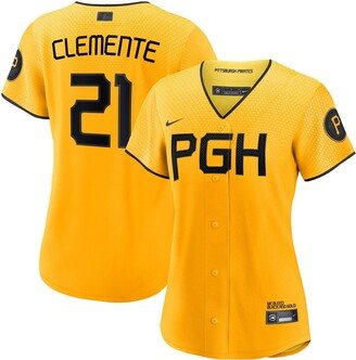 Women's Roberto Clemente Gold Pittsburgh Pirates 2023 City Connect Replica Player Jersey
