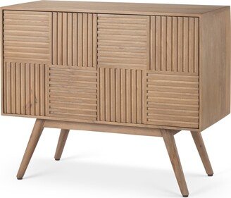 Sable Light Brown Solid Wood Accent Cabinet