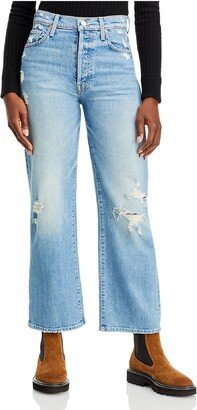 The Rambler Womens Distressed Button Fly Ankle Jeans