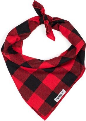 The Worthy Dog Buffao Paid Cassic Square Tie-On Bandana - Red/Back - L