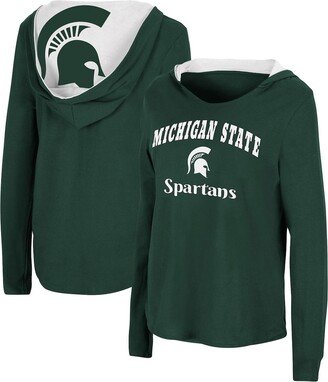 Women's Green Michigan State Spartans Catalina Hoodie Long Sleeve T-Shirt