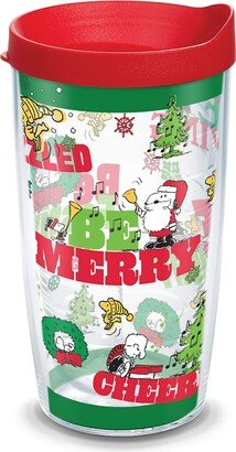 Peanuts - Christmas Holiday Be Merry Made in USA Double Walled Insulated Tumbler Travel Cup Keeps Drinks Cold & Hot, 16oz, Classic