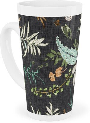 Mugs: Foliage - Charcoal Tall Latte Mug, 17Oz, Multicolor