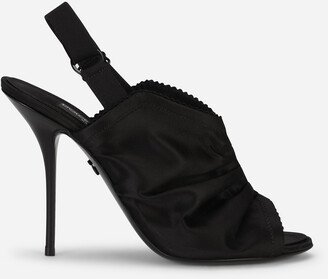 Satin slingbacks with corset-style fastening