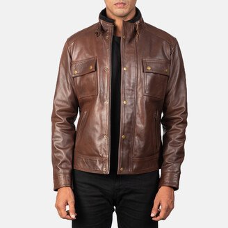 Darren Brown Leather Biker Jacket