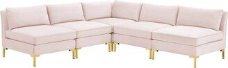 5pc Ardent Armless Performance Velvet Sectional Sofa