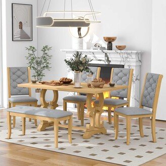 No 6-Piece Retro Dining Set with Table Legs
