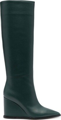 100mm Knee-High Wedge Boots