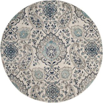 Madison MAD600C 9' x 9' Round Area Rug - Cream/Light Grey